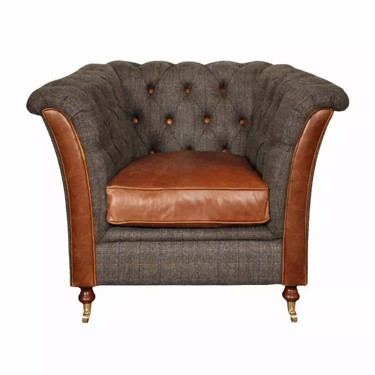 Fabric chesterfield deals chair